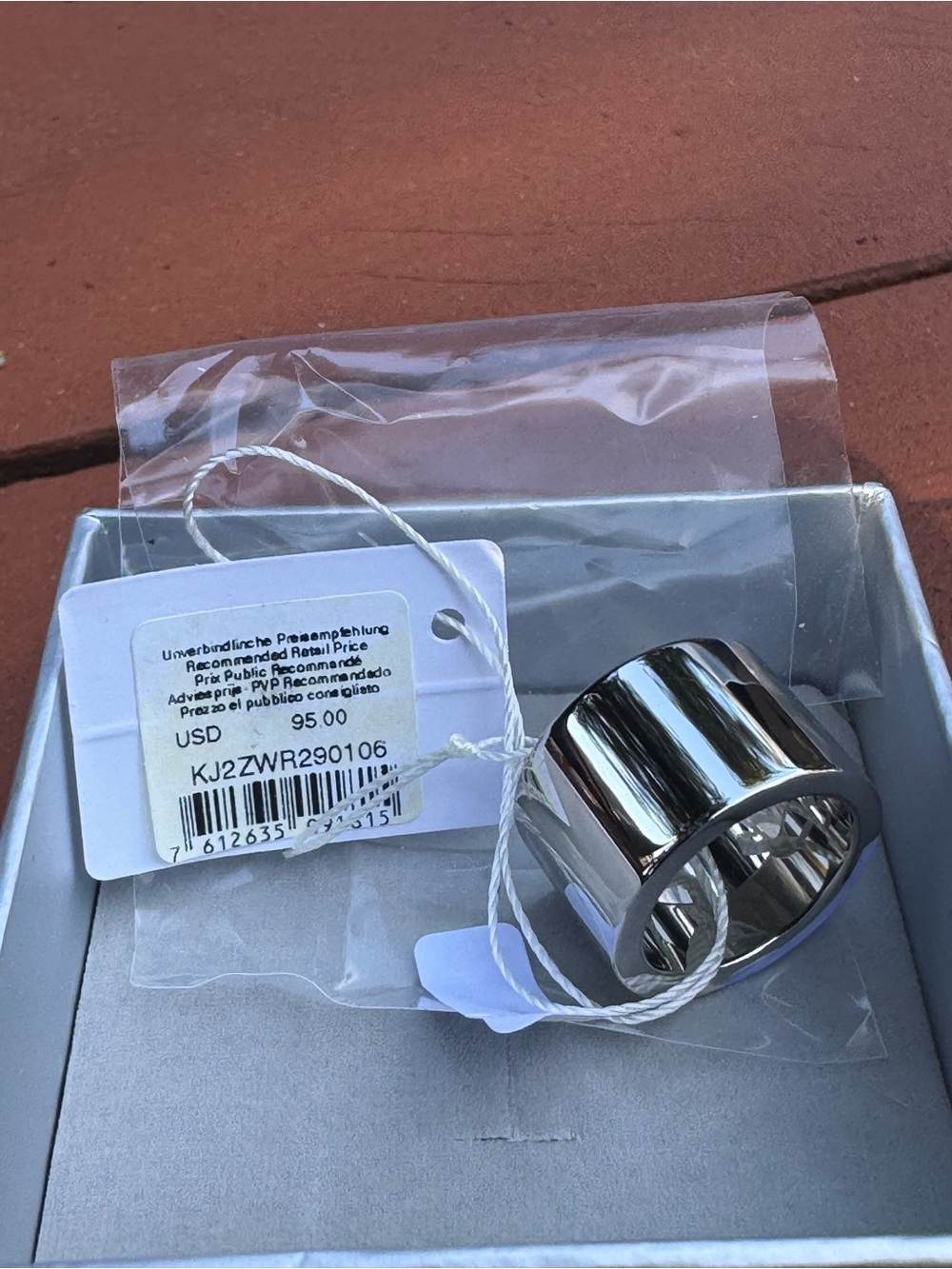 Calvin Klein BICO Stainless Steel Ring Size 6